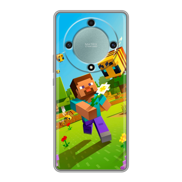 Силиконовый чехол на Huawei Honor X9a с принтом Майнкрафт Minecraft