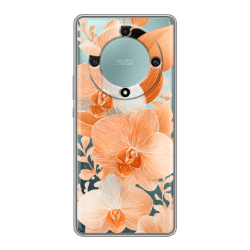 Силиконовый чехол на Huawei Honor X9a с принтом Бежевые цветы