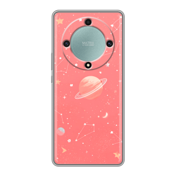 Силиконовый чехол на Huawei Honor X9a с принтом Розовый космос