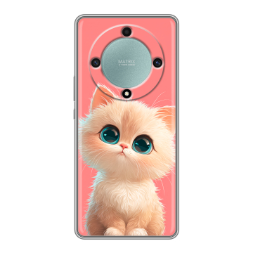 Силиконовый чехол на Huawei Honor X9a с принтом Розовый котенок