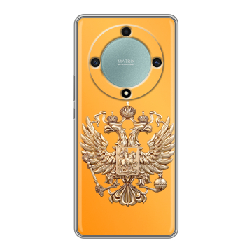 Силиконовый чехол на Huawei Honor X9a с принтом Герб Флаг России