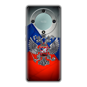 Силиконовый чехол на Huawei Honor X9a с принтом Флаг России