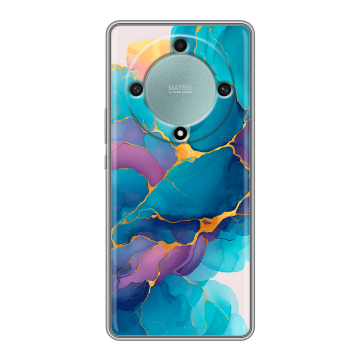 Силиконовый чехол на Huawei Honor X9a с принтом Мрамор блестки