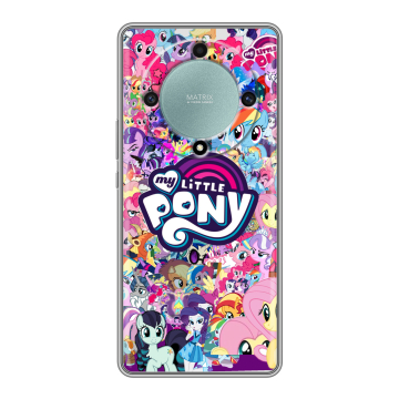 Силиконовый чехол на Huawei Honor X9a с принтом My little pony Дружба чудо