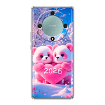 Силиконовый чехол на Huawei Honor X9a с принтом Новый год