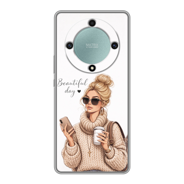Силиконовый чехол на Huawei Honor X9a с принтом женский