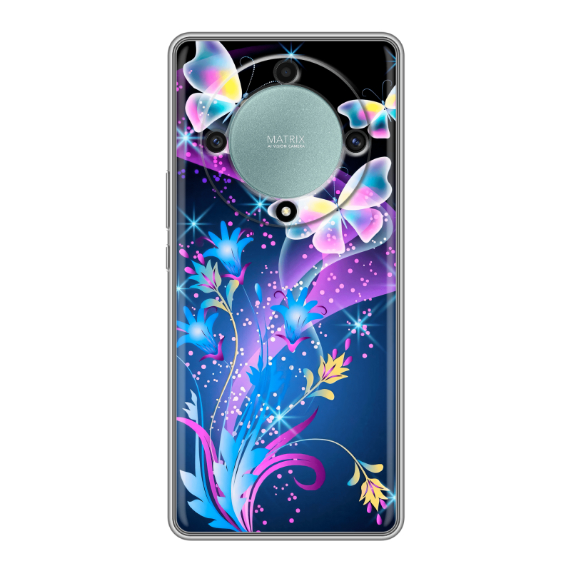 Силиконовый чехол на Huawei Honor X9a с принтом Бабочки Силиконовый чехол на Huawei Honor X9a с принтом Бабочки