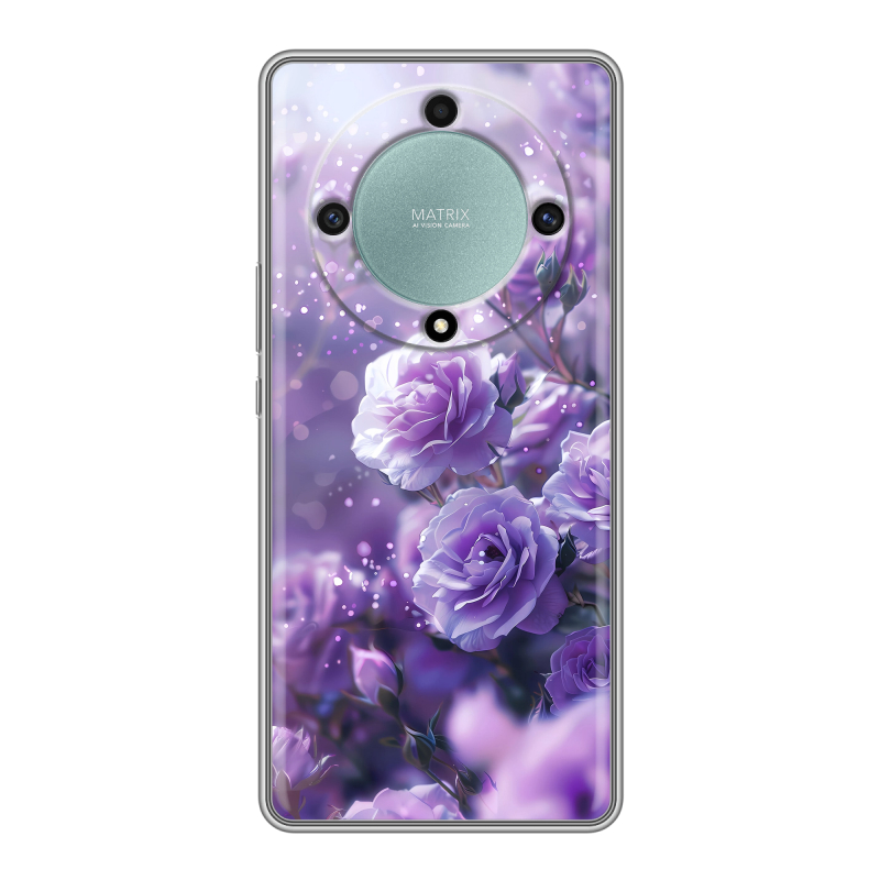 Силиконовый противоударный чехол на Huawei Honor X9a с принтом Розы цветы Силиконовый противоударный чехол на Huawei Honor X9a с принтом Розы цветы