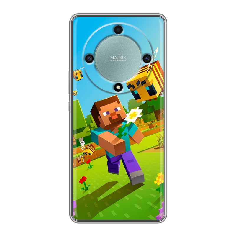Силиконовый противоударный чехол на Huawei Honor X9a с принтом Майнкрафт Minecraft Силиконовый противоударный чехол на Huawei Honor X9a с принтом Майнкрафт Minecraft