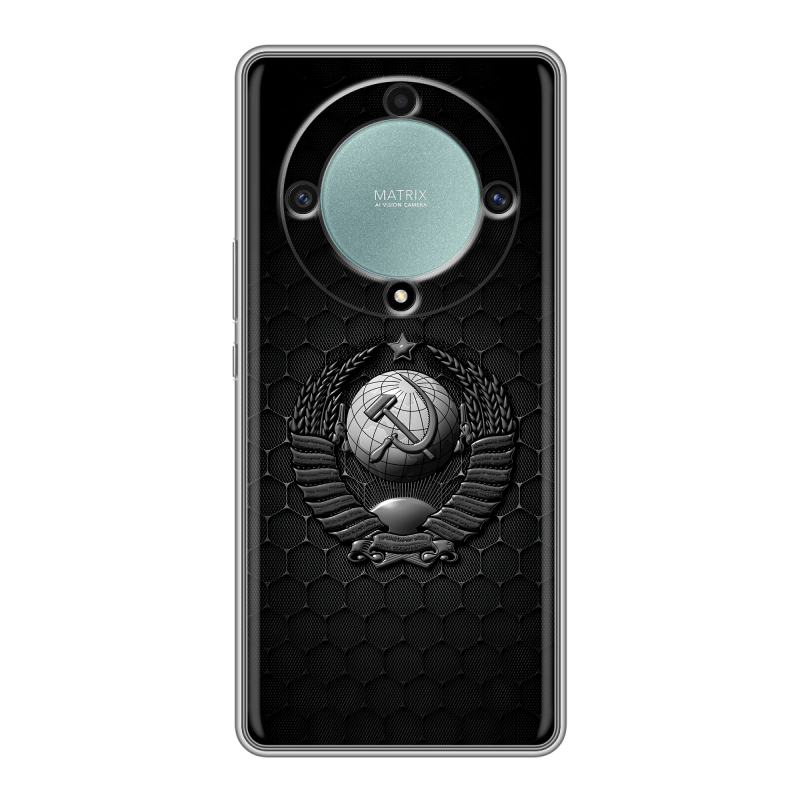 Силиконовый чехол на Huawei Honor X9a с принтом Герб Флаг СССР Силиконовый чехол на Huawei Honor X9a с принтом Герб Флаг СССР