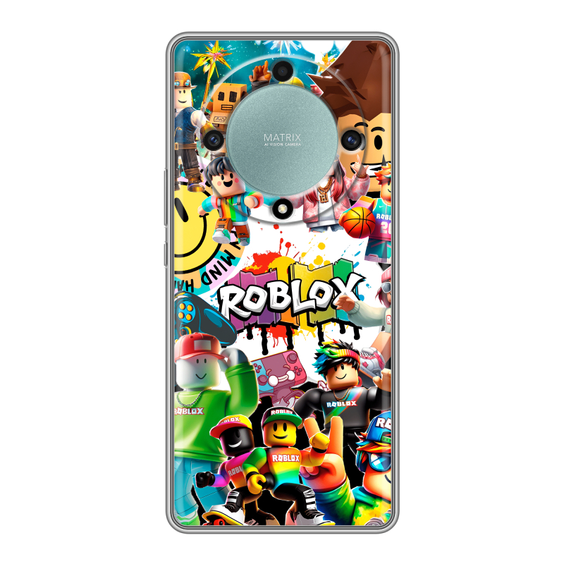 Силиконовый противоударный чехол на Huawei Honor X9a с принтом Roblox Роблокс Силиконовый противоударный чехол на Huawei Honor X9a с принтом Roblox Роблокс