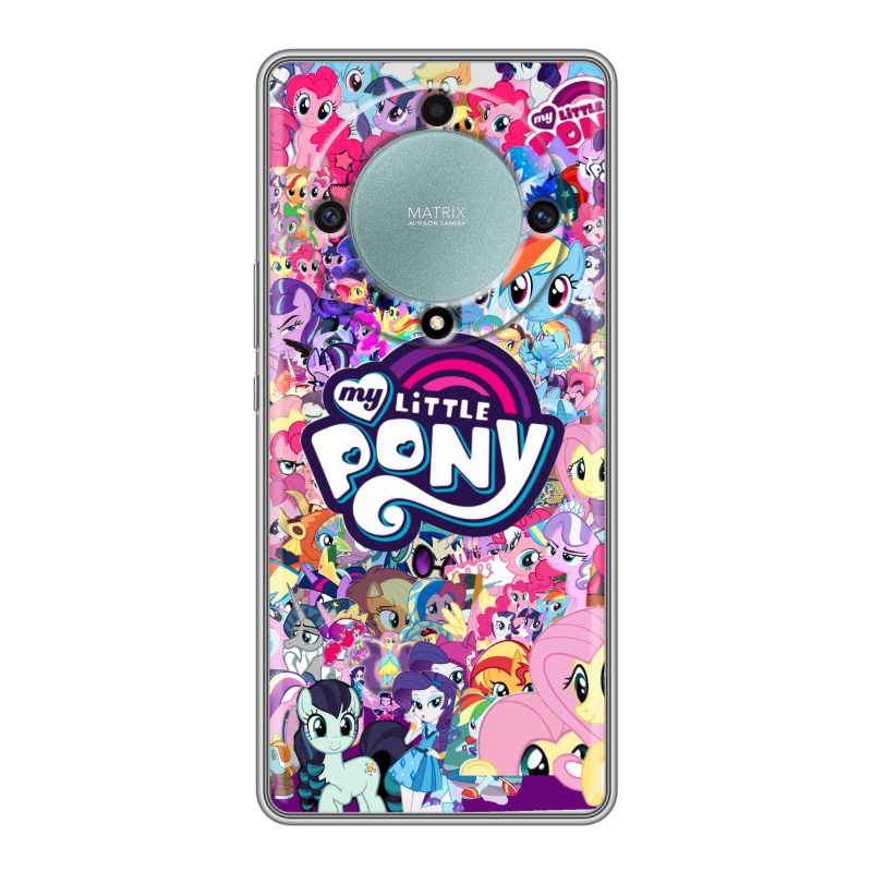 Силиконовый противоударный чехол на Huawei Honor X9a с принтом My little pony Дружба чудо Силиконовый противоударный чехол на Huawei Honor X9a с принтом My little pony Дружба чудо