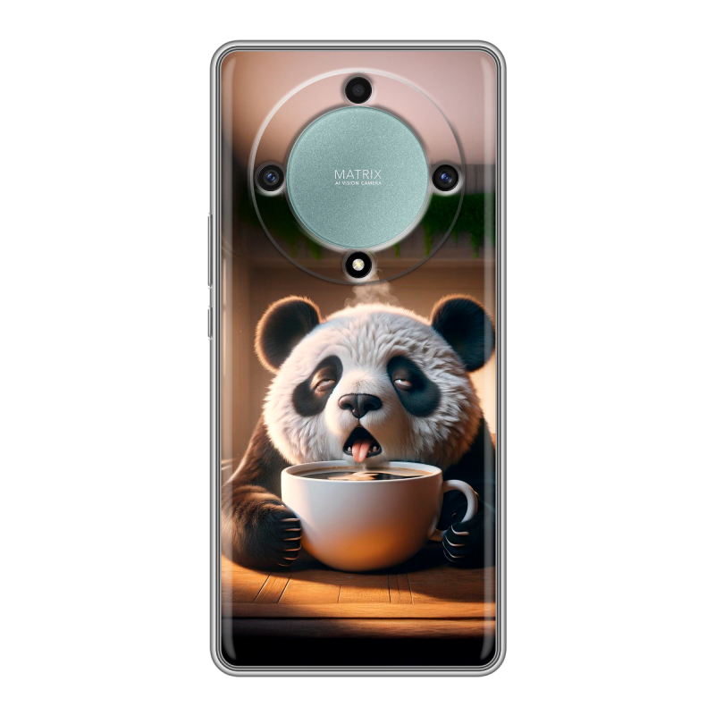 Силиконовый противоударный чехол на Huawei Honor X9a с принтом смешная панда Силиконовый противоударный чехол на Huawei Honor X9a с принтом смешная панда