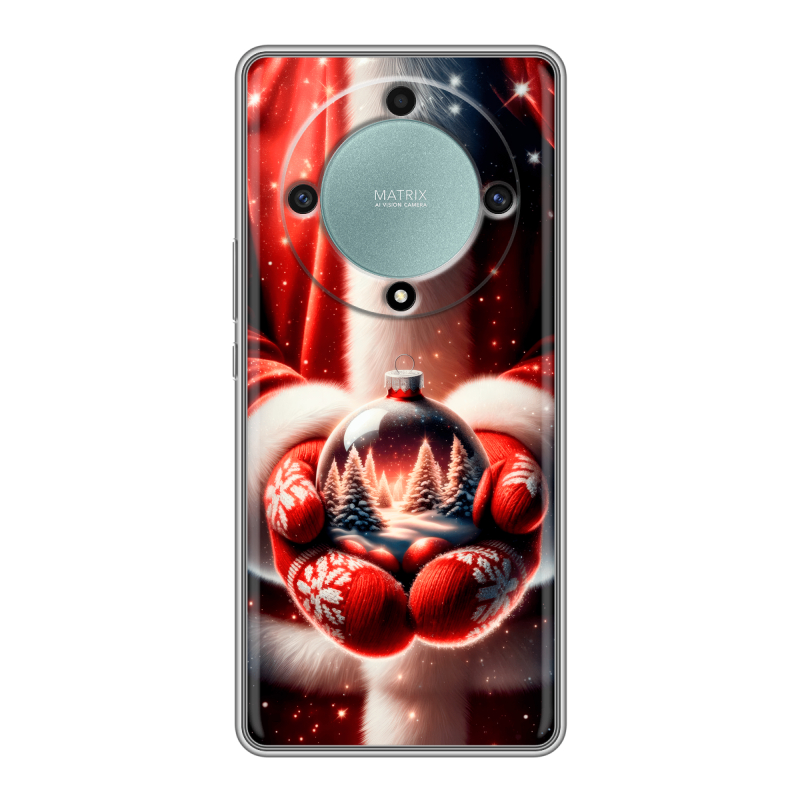 Силиконовый противоударный чехол на Huawei Honor X9a с принтом Новый год Силиконовый противоударный чехол на Huawei Honor X9a с принтом Новый год