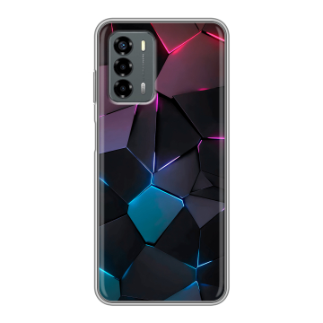 Силиконовый чехол на ZTE Blade V40 Vita с принтом Геометрия неона