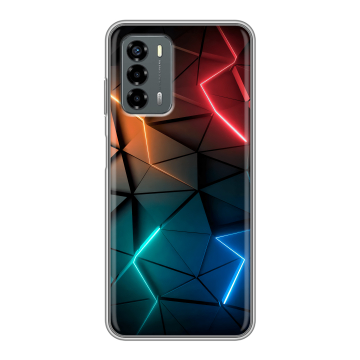 Силиконовый чехол на ZTE Blade V40 Vita с принтом Абстракция неон