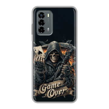 Силиконовый чехол на ZTE Blade V40 Vita с принтом Скелет карты