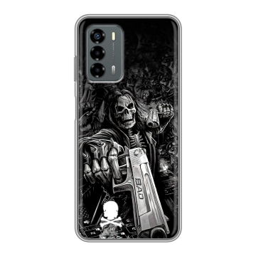 Силиконовый чехол на ZTE Blade V40 Vita с принтом Скелет
