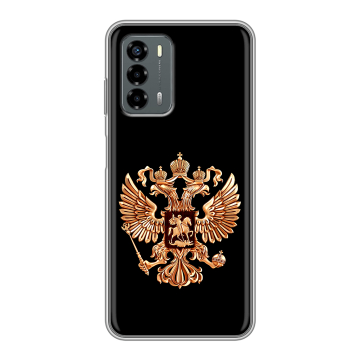 Силиконовый чехол на ZTE Blade V40 Vita с принтом Герб России золотой