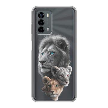 Силиконовый чехол на ZTE Blade V40 Vita с принтом Львы