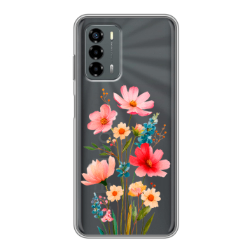Силиконовый чехол на ZTE Blade V40 Vita с принтом Цветы