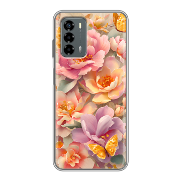 Силиконовый чехол на ZTE Blade V40 Vita с принтом Цветы и бабочки