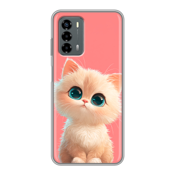 Силиконовый чехол на ZTE Blade V40 Vita с принтом Розовый котенок
