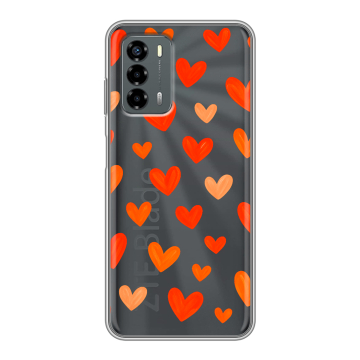 Силиконовый чехол на ZTE Blade V40 Vita с принтом Сердечки
