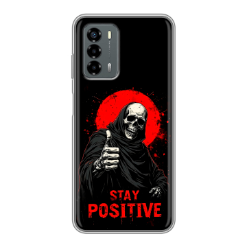 Силиконовый чехол на ZTE Blade V40 Vita с принтом смешной скелет
