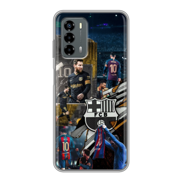 Силиконовый чехол на ZTE Blade V40 Vita с принтом Messi Barcelona Силиконовый чехол на ZTE Blade V40 Vita с принтом Messi Barcelona