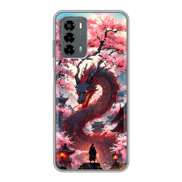 Силиконовый чехол на ZTE Blade V40 Vita с принтом Дракон Японский Силиконовый чехол на ZTE Blade V40 Vita с принтом Дракон Японский