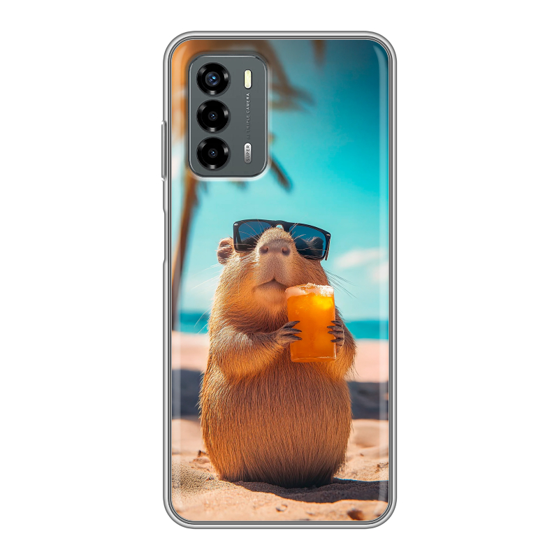 Силиконовый чехол на ZTE Blade V40 Vita с принтом Капибара Силиконовый чехол на ZTE Blade V40 Vita с принтом Капибара