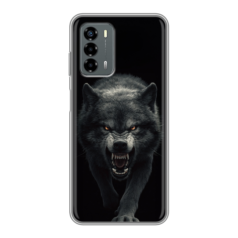 Силиконовый чехол на ZTE Blade V40 Vita с принтом Волк Силиконовый чехол на ZTE Blade V40 Vita с принтом Волк