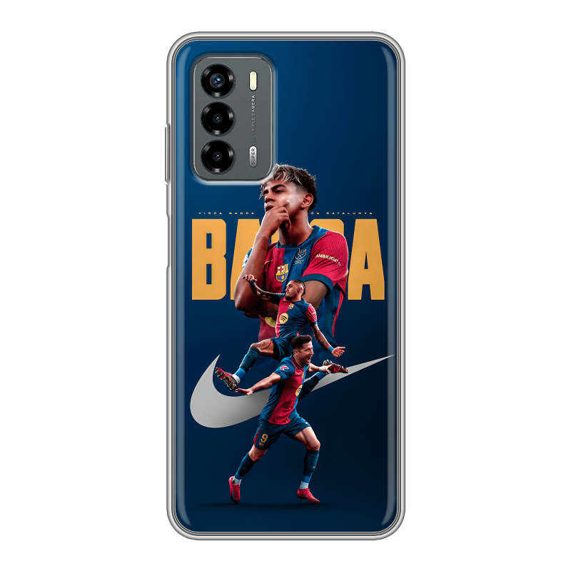Силиконовый чехол на ZTE Blade V40 Vita с принтом Барселона Barca Yamal Силиконовый чехол на ZTE Blade V40 Vita с принтом Барселона Barca Yamal