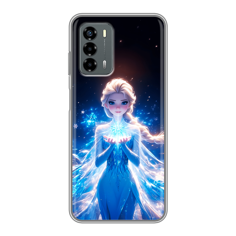 Силиконовый чехол на ZTE Blade V40 Vita с принтом Холодное сердце Frozen Силиконовый чехол на ZTE Blade V40 Vita с принтом Холодное сердце Frozen