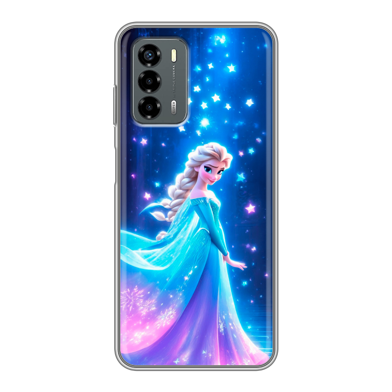 Силиконовый чехол на ZTE Blade V40 Vita с принтом Холодное сердце Frozen Силиконовый чехол на ZTE Blade V40 Vita с принтом Холодное сердце Frozen