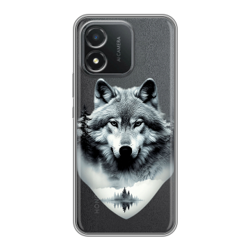 Силиконовый чехол на Huawei Honor X5 с принтом Волк в лесу Силиконовый чехол на Huawei Honor X5 с принтом Волк в лесу