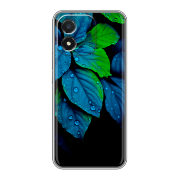 Силиконовый чехол на Huawei Honor X5 с принтом Листья и роса Силиконовый чехол на Huawei Honor X5 с принтом Листья и роса