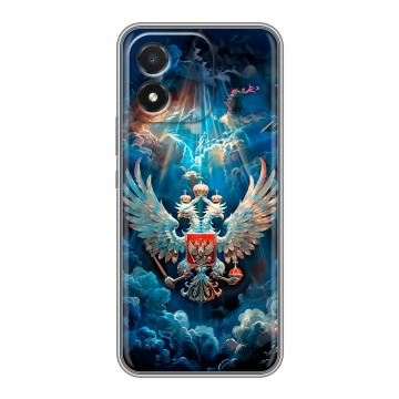 Силиконовый чехол на Huawei Honor X5 с принтом Герб флаг России