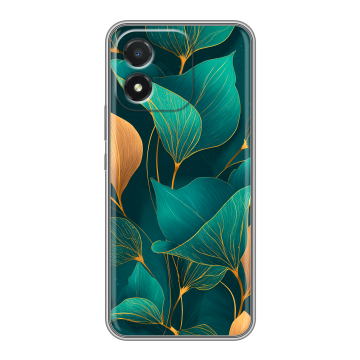 Силиконовый чехол на Huawei Honor X5 с принтом Листья и золото