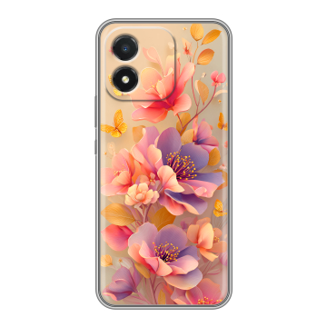 Силиконовый чехол на Huawei Honor X5 с принтом Цветы и бабочки