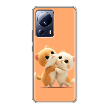 Силиконовый чехол на Xiaomi 13 Lite с принтом Милые котики Силиконовый чехол на Xiaomi 13 Lite с принтом Милые котики