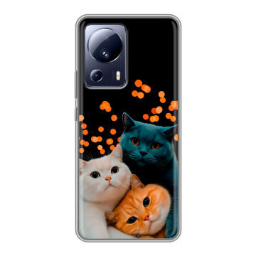 Силиконовый чехол на Xiaomi 13 Lite с принтом Кошки Силиконовый чехол на Xiaomi 13 Lite с принтом Кошки