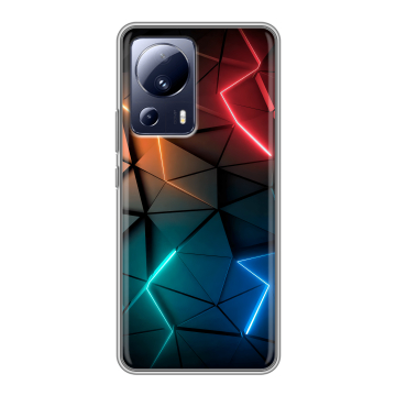 Силиконовый чехол на Xiaomi 13 Lite с принтом Абстракция неон Силиконовый чехол на Xiaomi 13 Lite с принтом Абстракция неон