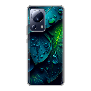 Силиконовый чехол на Xiaomi 13 Lite с принтом Листья Силиконовый чехол на Xiaomi 13 Lite с принтом Листья