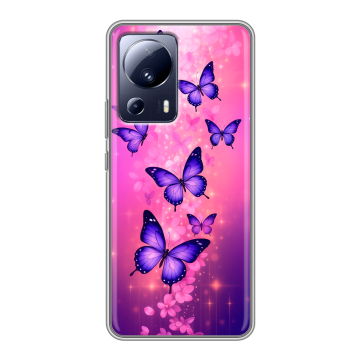 Силиконовый чехол на Xiaomi 13 Lite с принтом Бабочки Силиконовый чехол на Xiaomi 13 Lite с принтом Бабочки