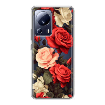 Силиконовый чехол на Xiaomi 13 Lite с принтом Розы