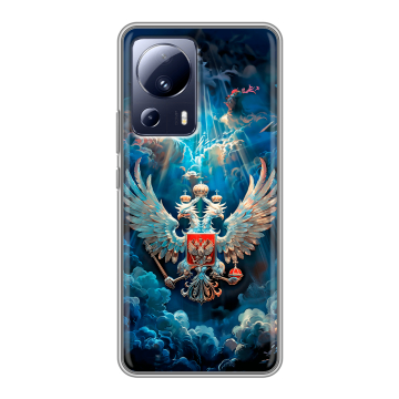 Силиконовый чехол на Xiaomi 13 Lite с принтом Герб флаг России