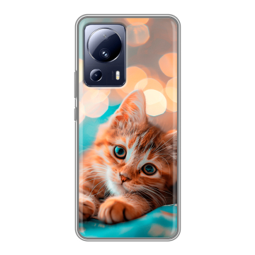 Силиконовый чехол на Xiaomi 13 Lite с принтом котик