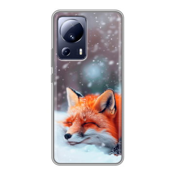Силиконовый чехол на Xiaomi 13 Lite с принтом лиса